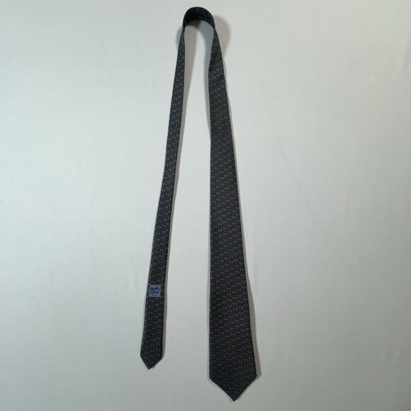 HERMES PARIS BLUE SILK MEN'S Neck Tie W:3 1/2" BY L:56" - Picture 4 of 6